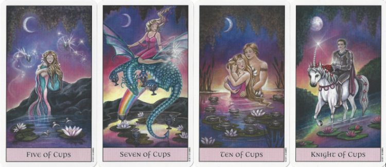 Cups cards from the Crystal Visions Tarot.